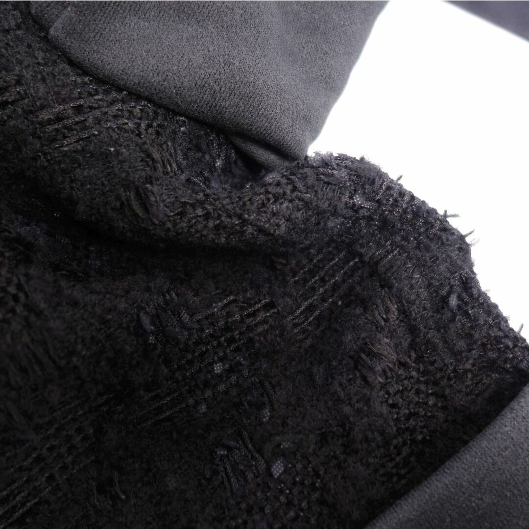 美品 トリコ コムデギャルソン tricot COMME des GARCONS ジャケット リボン ミックスツイード アウター レディース S ブラック