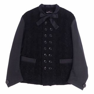 コムデギャルソン(COMME des GARCONS)の美品 トリコ コムデギャルソン tricot COMME des GARCONS ジャケット リボン ミックスツイード アウター レディース S ブラック(その他)