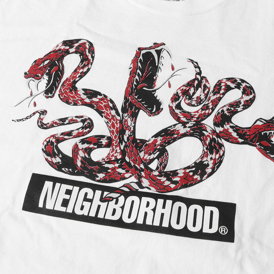 NEIGHBORHOOD ネイバーフッド Tシャツ スネーク グラフィック クルーネックTシャツ RATTLESNAKE-2 / C-TEE. SS 20SS ホワイト 白 M トップス カットソー 半袖 【メンズ】【美品】トップス