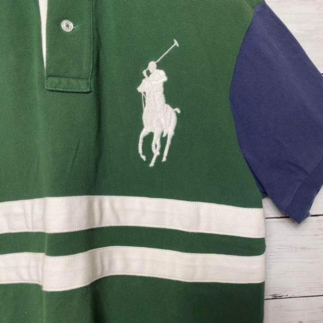 POLO RALPH LAUREN(ポロラルフローレン)の【アースカラー 】ポロラルフローレングリーン　ビックポニー刺繍　ポロシャツ メンズのトップス(ポロシャツ)の商品写真