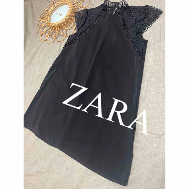 ZARA(ザラ)の美品　ZARA ザラ　ワンピース　レース　ドレス　ひざ丈ワンピース　人気　完売 レディースのワンピース(ひざ丈ワンピース)の商品写真