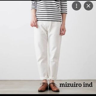 ミズイロインド(mizuiro ind)の【最終値下 出品6/24まで】ミズイロインド デニム ホワイト(デニム/ジーンズ)