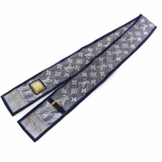 ルイヴィトン(LOUIS VUITTON)のルイヴィトン バンドー デニム ツイリー スカーフ モノグラム 総柄 シルク 青(バンダナ/スカーフ)