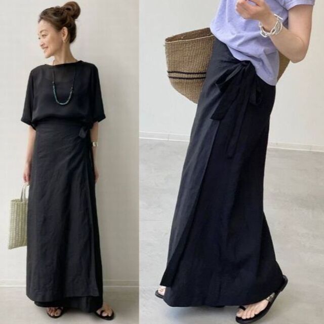 アパルトモン Lisiere Linen Wrap Skirt リネン スカート