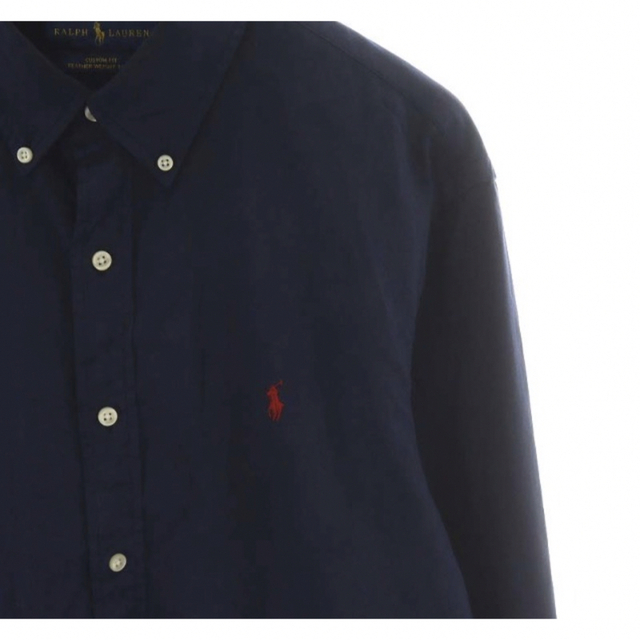Ralph Lauren(ラルフローレン)の美品　ラルフローレン　紺　ネイビーシャツ　赤いポニー メンズのトップス(シャツ)の商品写真