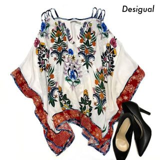 デシグアル(DESIGUAL)のDesigual デシグアル★肩出しブラウス 花柄プリント(シャツ/ブラウス(半袖/袖なし))