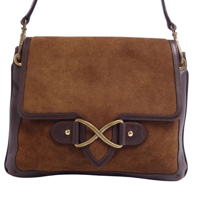 美品 ジェイアンドエムデヴィッドソン J&M DAVIDSON バッグ セミショルダーバッグ スウェードレザー 本革 カバン 鞄 レディース ブラウン