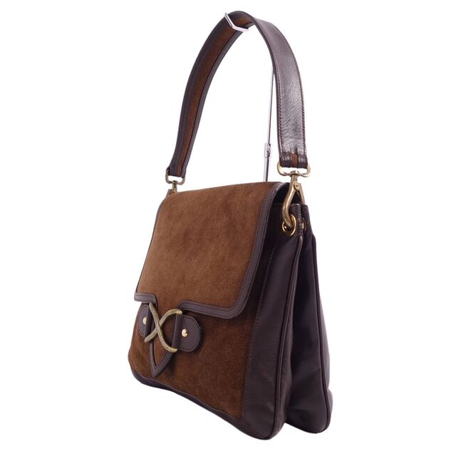 美品 ジェイアンドエムデヴィッドソン J&M DAVIDSON バッグ セミショルダーバッグ スウェードレザー 本革 カバン 鞄 レディース ブラウン