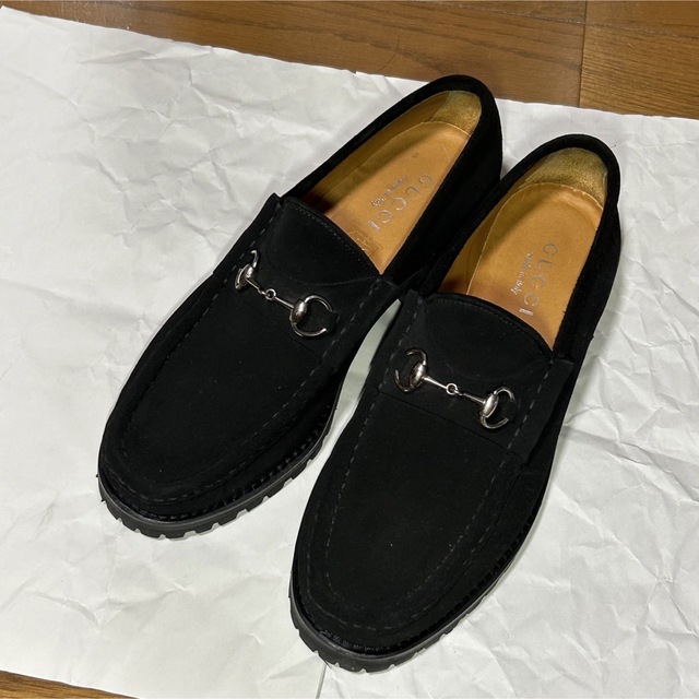 GUCCIビットローファー厚底37.5黒-