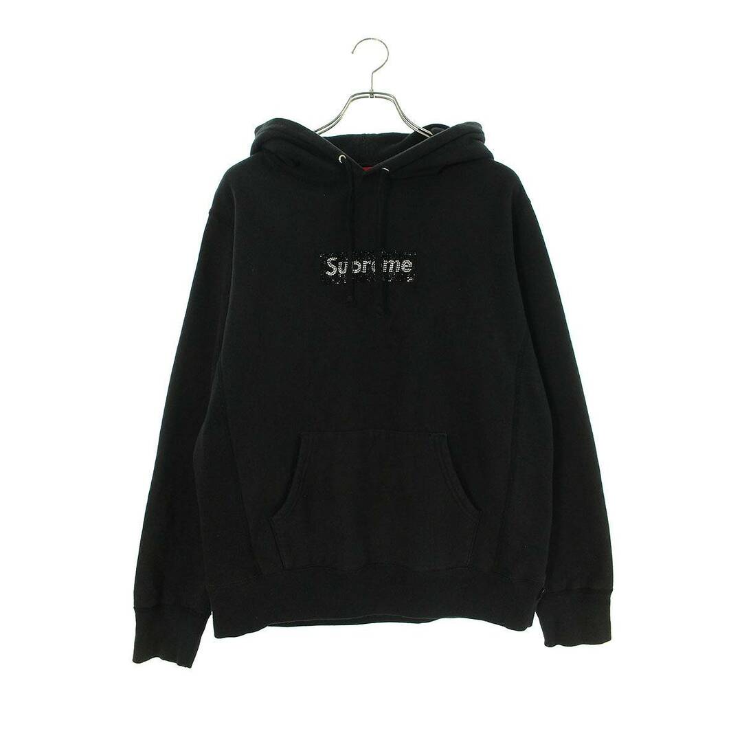 Supreme シュプリーム パーカー Swarovski Box Logo Hooded Sweatshirt スワロフスキー ボックスロゴ パーカー フーディー スウェット グレー系 S【美品】