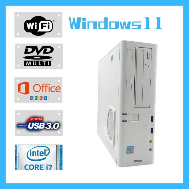 EPSON - 高性能 デスクトップパソコン ビジネスPC 新品SSD i7 Win11Pro