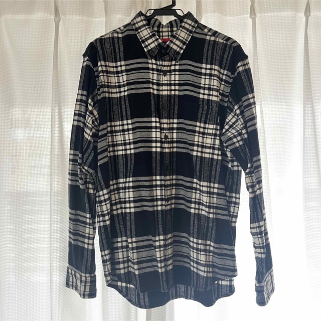 supreme plaid flannel shirt black M