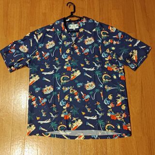 TWO PALMS - 飛行機柄 アロハシャツ JALロゴ 半袖 TWO PALMS トゥー