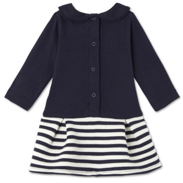 PETIT BATEAU(プチバトー)のsale☆36M プチバトー 衿付きコンビワンピース キッズ/ベビー/マタニティのキッズ服女の子用(90cm~)(ワンピース)の商品写真