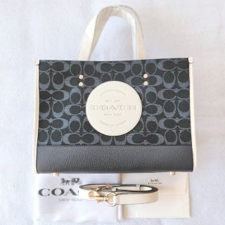 コーチ(COACH)のコーチ COACH デンプシートート シグネチャー ショルダーバッグ 紺色(トートバッグ)