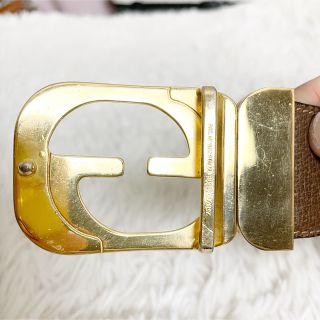 Gucci - GUCCI グッチ レザー バックルベルト インターロッキング