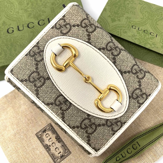 Gucci - 極美品 グッチ 二つ折り財布 ホースビット GGスプリーム PVC