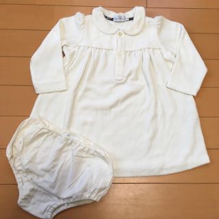 ポロラルフローレン(POLO RALPH LAUREN)のラルフローレン*ベロアワンピース*オフホワイト*80*フォーマル*おでかけにも★(ワンピース)