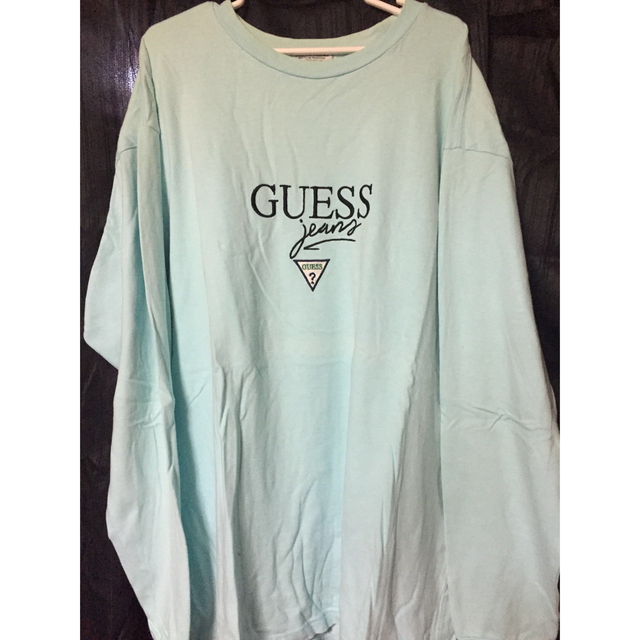 GUESS(ゲス)のGUESS 長袖Tシャツ L コットン BLU 無地 メンズのトップス(Tシャツ/カットソー(七分/長袖))の商品写真