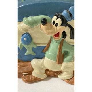 ディズニー(Disney)のヴィンテージ　グーフィ　陶器貯金箱(キャラクターグッズ)