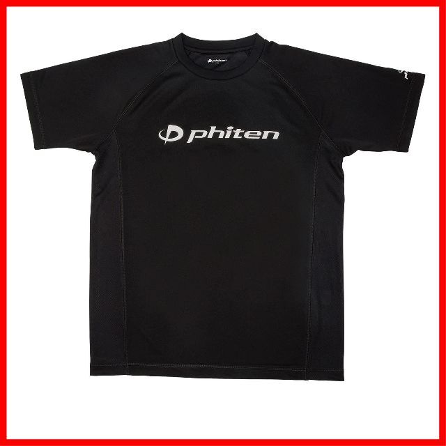 【色:ブラック/銀ロゴ_サイズ:S】phiten(ファイテン) RAKUシャツ