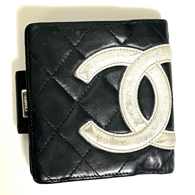 CHANEL シャネル カンボンライン ブラック ココマーク 折り財布 がま口 ...