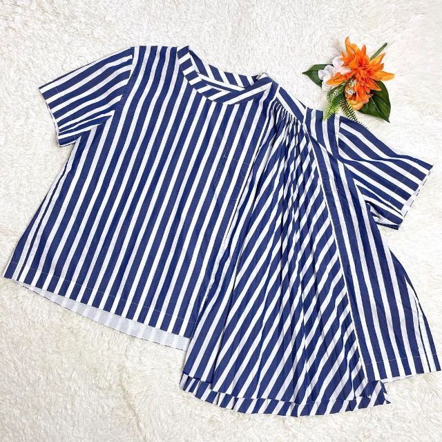 美品✨sacai サカイ 19SS プリーツ変形ブラウス アシンメトリー ジップ
