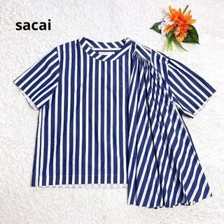 sacai - SACAI 20SS 半袖ニット 青 ストライプ 3 新品 サカイの通販 by