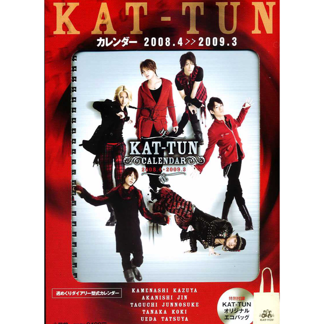 KAT-TUN(カトゥーン)のKAT-TUN  6人　カレンダー　2008-2009  Fantasia 銀テ エンタメ/ホビーのタレントグッズ(アイドルグッズ)の商品写真