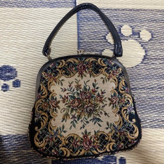 ゴブラン刺繍ハンドバッグ　60年〜70年代アンティーク(ハンドバッグ)
