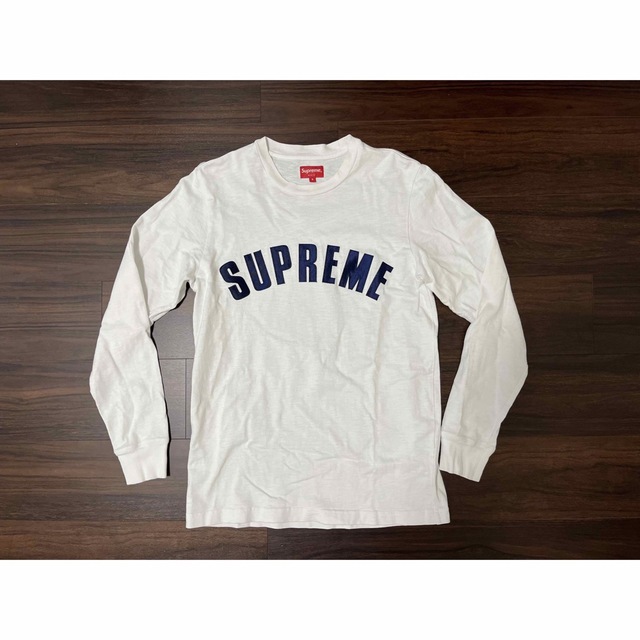 希少 supreme アーチロゴ L/S Tシャツ サイズS 白 ロングスリーブTシャツ/カットソー(七分/長袖)