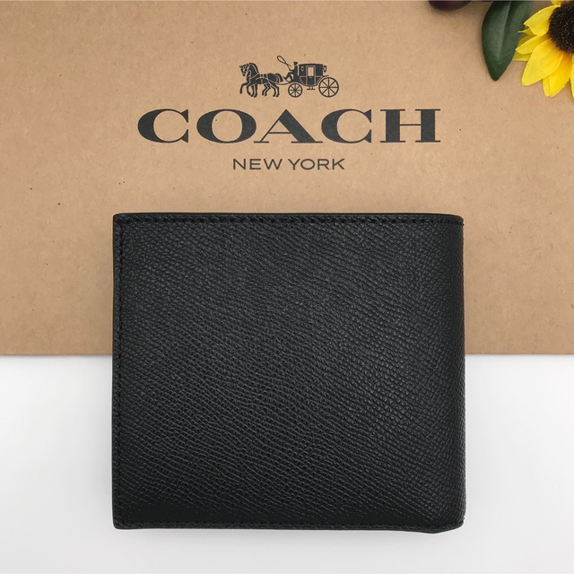 COACH ★大人気★ コインウォレット クロスグレインレザー ブラック 新品 1