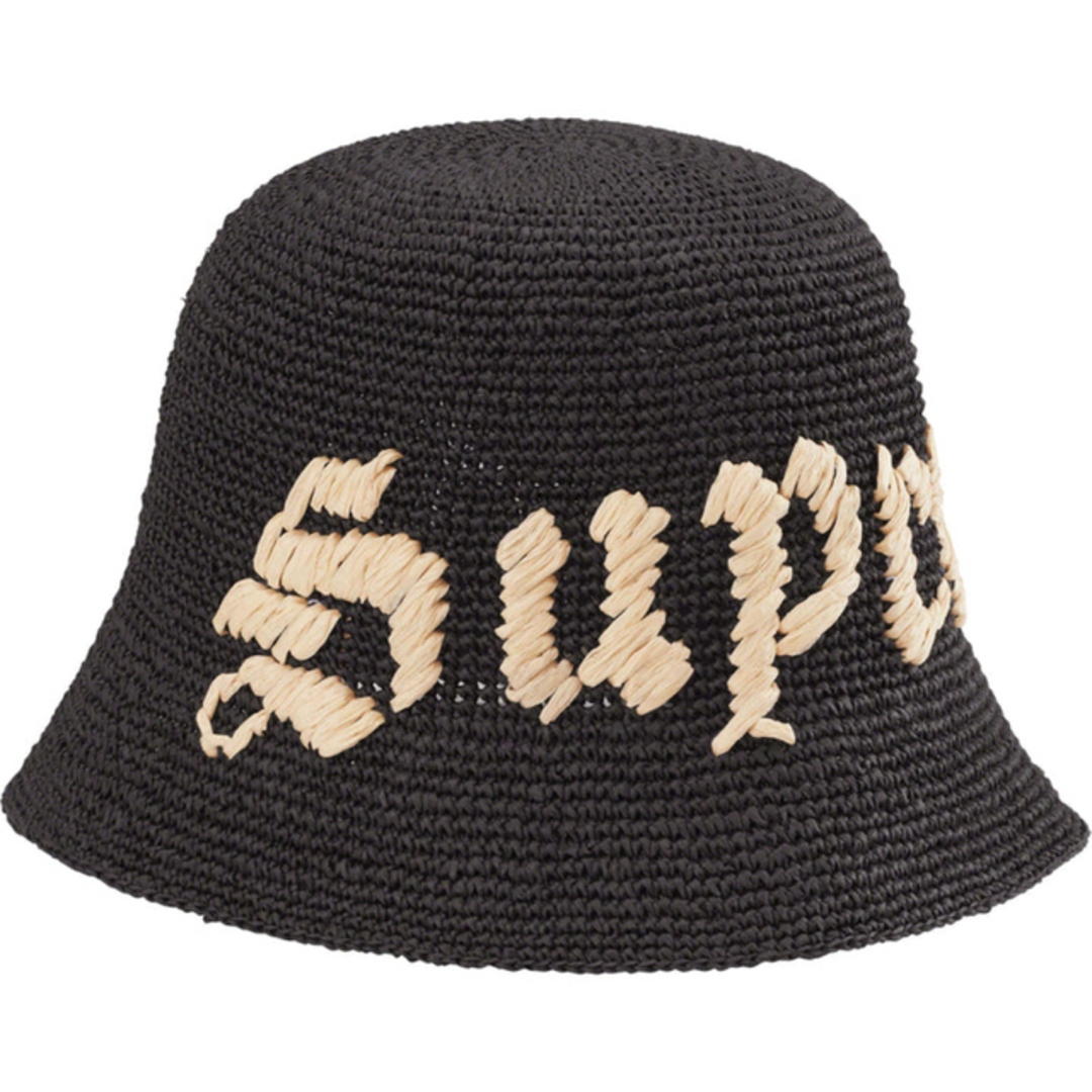 帽子Supreme Old English Straw Crusher Black