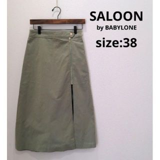 サルーン saloon バビロン ラップ風 スカート ピスタチオグリーン 38(ロングスカート)