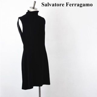 Salvatore Ferragamo サルヴァトーレフェラガモ ストレッチワンピース 44/ブラック【2400013080682】