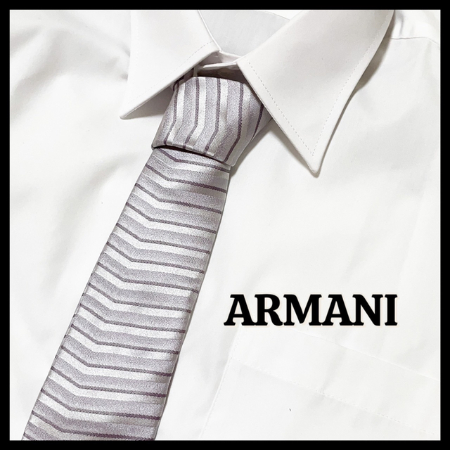 ✨美品✨ARMANI アルマーニコレッツォーニネクタイ シルク100% パープル