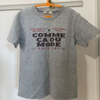 コムサデモード(COMME CA DU MODE)のコムサデモード　グレー半袖ロゴTシャツ130(Tシャツ/カットソー)