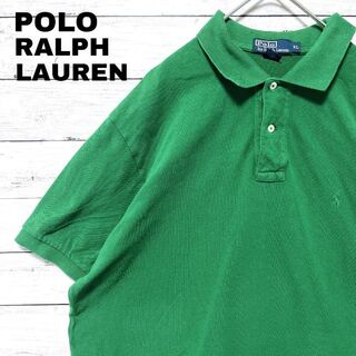 ポロラルフローレン(POLO RALPH LAUREN)の51n ポロラルフローレン 鹿の子 半袖ポロシャツ ポニー刺繍 無地 グリーン(ポロシャツ)