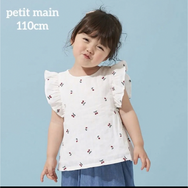petit main(プティマイン)の美品 petit main フルーツ刺繍チュニック 120 キッズ/ベビー/マタニティのキッズ服女の子用(90cm~)(Tシャツ/カットソー)の商品写真