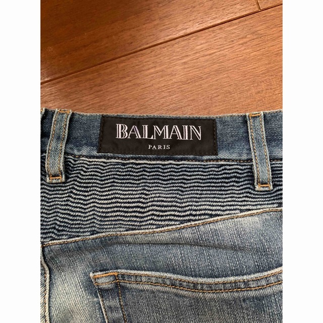 BALMAIN バルマン ストレッチ ダメージウォッシュスリム バイカーデニム