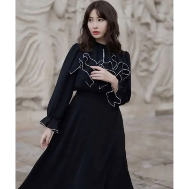 Her lip to(ハーリップトゥ)の【美品】Modern Classic Ruffled Dress レディースのワンピース(ロングワンピース/マキシワンピース)の商品写真