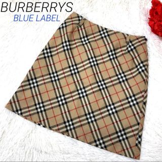 バーバリーブルーレーベル(BURBERRY BLUE LABEL)の【極美品】BURBERRY BLUELABEL ノバチェック ウール スカート(ひざ丈スカート)