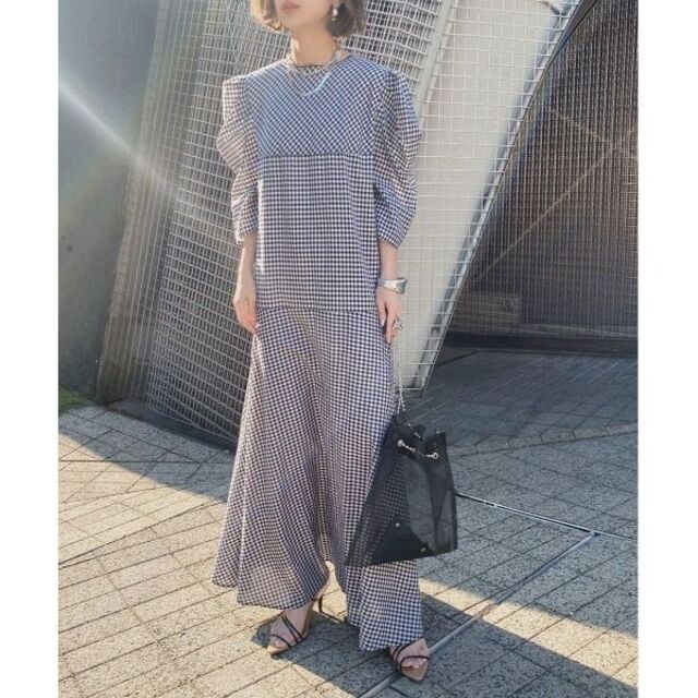 MEDI GINGHAM CHECK2WAY PUFF SLEEVE DRESS21450サイズ