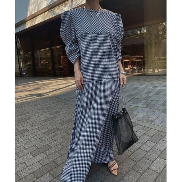 MEDI GINGHAM CHECK2WAY PUFF SLEEVE DRESS21450サイズ