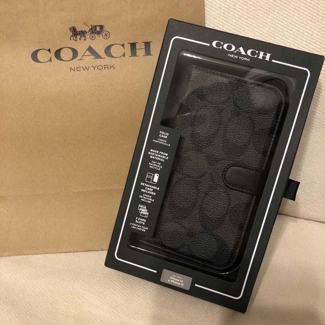 新品☆COACH コーチ レザー iPhone 14 iPhone 13ケース