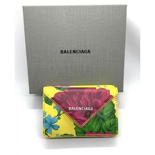 【新品レア】バレンシアガ　三つ折り財布 花柄　ペーパーミニウォレット