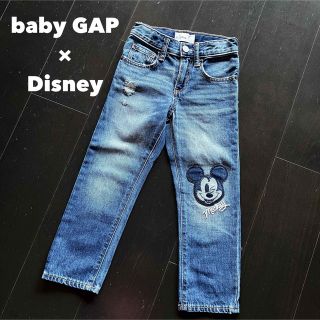 ベビーギャップ(babyGAP)のベビーギャップ×ディズニー【1回着用】105cm ミッキーダメージデニムパンツ(パンツ/スパッツ)