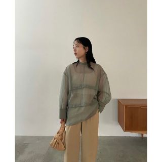 クラネ(CLANE)のCLANE クラネ　3ARRANGE SHEER TOPS MINT  シアー(シャツ/ブラウス(長袖/七分))