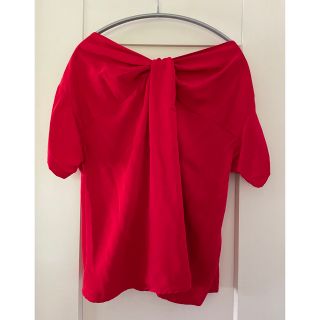 グローバルワーク(GLOBAL WORK)のグローバルワーク バック クロス ブラウス レッド 半袖 (Tシャツ(半袖/袖なし))