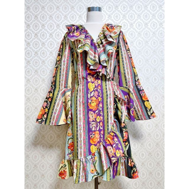 新品タグ付き 定価15万円 ETRO エトロ フリル花柄ワンピース